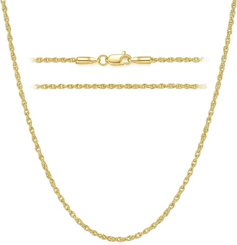 KROMPG Necklace 14k Gold Chain for Women 1.5mm&2mm Rope Gold Chain Necklace Womens Men Non-Tarnish & Dainty Necklaces for Women Men All Lengths 16-26 Inches in Saudi Arabia