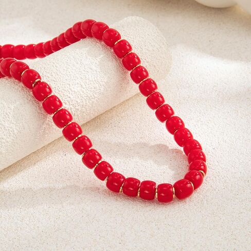 Colorful Chunky Necklaces for Women Summer Beach Jewelry Chunky Beaded Necklace for Women Boho Chunky Statement Choker Necklaces Y2K Summer Jewelry in Saudi Arabia