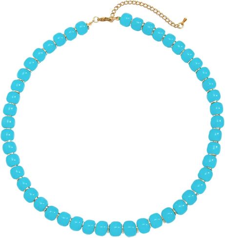 Colorful Chunky Necklaces for Women Summer Beach Jewelry Chunky Beaded Necklace for Women Boho Chunky Statement Choker Necklaces Y2K Summer Jewelry in Saudi Arabia