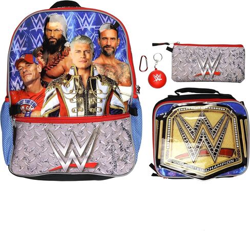 WWE Backpack 5-Piece Set Undisputed Champion 16" Book Bag with Insulated Lunch Box in Kuwait