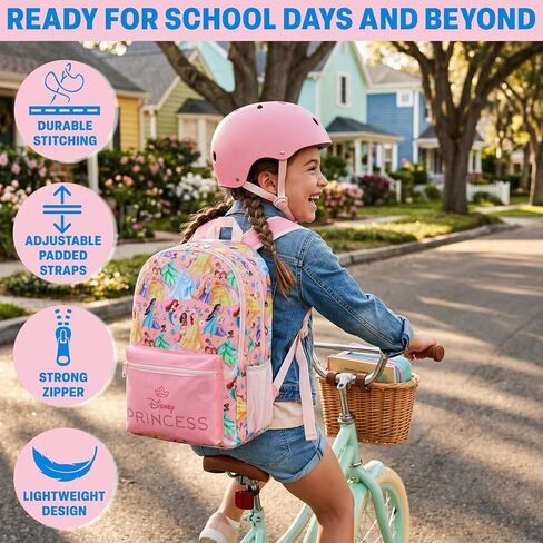 Get Trend Disney Princess Kids Backpack for Girls, 18 inch Bookbag with Padded Straps, Travel School Bag, Girls Gifts (Multi Princess) in Kuwait