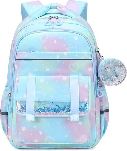 MUSEVOS Kids School Backpacks for Girls: Cute Kawaii Bow Book Bag with Large Lots of Pockets for Elementary Age 6-14 Purple in Saudi Arabia