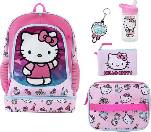 Bioworld Hello Kitty Makeup Icons 5-Piece 17" Backpack Set in Kuwait
