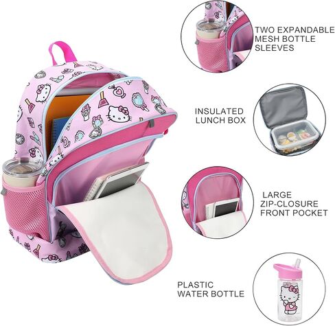 Bioworld Hello Kitty Makeup Icons 5-Piece 17" Backpack Set in Kuwait