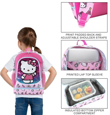 Bioworld Hello Kitty Makeup Icons 5-Piece 17" Backpack Set in Kuwait