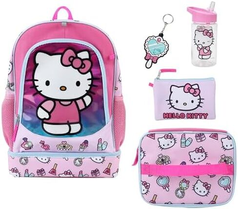 Bioworld Hello Kitty Makeup Icons 5-Piece 17" Backpack Set in Kuwait