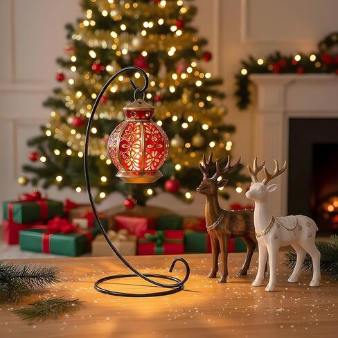 12 Pack Ornament Display Stands, 9.1 Inch Black Iron Hanging Hook Rack Holder for Christmas Decorations, Glass Globe Terrarium, Witch Ball and Air Plant Display in Kuwait