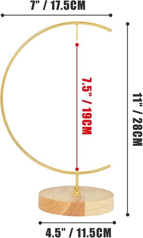 11 Inch Gold Ornament Display Stand, Metal Ornament Hanger Stand for Hanging Glass Globe, Air Plant Terrarium, Witch Ball, Christmas Ornament and Home Wedding Decoration (11in Gold) in Saudi Arabia