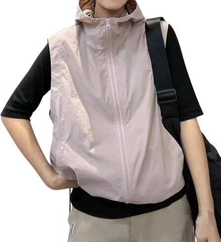 Chevara Women’s Sleeveless Sun Protection Vest Zip Up Hoodie Jacket Lightweight Outdoor Shirt with Pocket in Saudi Arabia