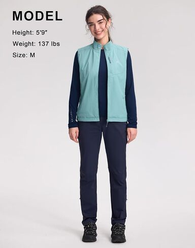 Pioneer Camp Women's Lightweight Softshell Vest Windproof Sleeveless Jacket with Zip Pockets for Running Hiking Fishing in Kuwait