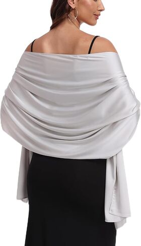 Women's Satin Shawl Wraps for Evening Dresses Wedding Formal Shawls Dressy Cover up for Women in Saudi Arabia
