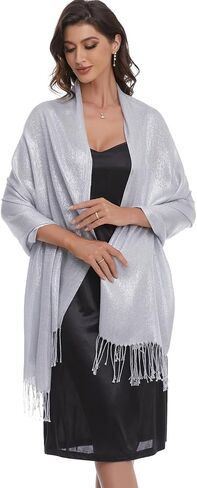 Sparkle Metallic Shawls and Wraps for Wedding Pashmina Scarf Dress Cover Up in Kuwait