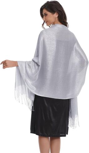 Sparkle Metallic Shawls and Wraps for Wedding Pashmina Scarf Dress Cover Up in Kuwait