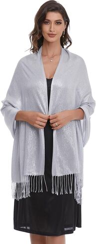Sparkle Metallic Shawls and Wraps for Wedding Pashmina Scarf Dress Cover Up in Kuwait