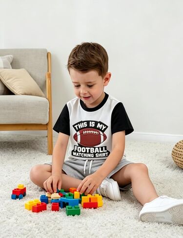Jimonda Toddler Boys Cotton Shorts set Kids short Sleeve Summer Clothing Set Soft Lightweight 4pc Outdoor Outfit 2-14 Years in Kuwait