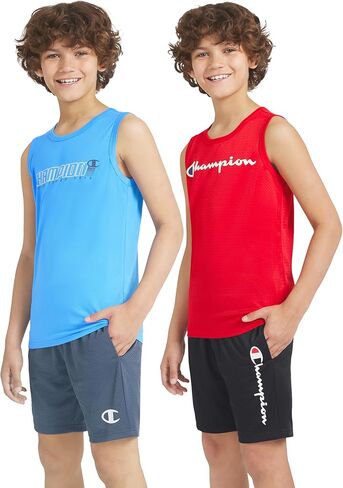 Champion Boys 2 Pack Athletic Outfit for Kids Tank Top and Mesh Shorts Sets in Kuwait