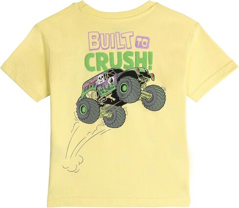 مجموعة ملابس Monster Jam من تي شيرت بكتف منسدل وسروال قصير من نسيج الوافل للأطفال الصغار إلى الأطفال الكبار Grave Digger in Kuwait