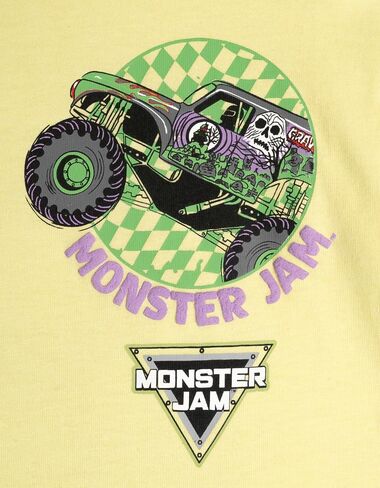 مجموعة ملابس Monster Jam من تي شيرت بكتف منسدل وسروال قصير من نسيج الوافل للأطفال الصغار إلى الأطفال الكبار Grave Digger in Kuwait