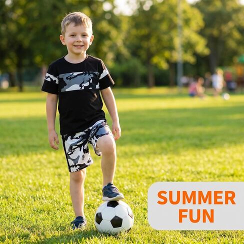 Boys Summer Outfit Set, Short Sleeve Shirt and Shorts 2 Piece Casual Playwear Set for Kids Toddler in Kuwait