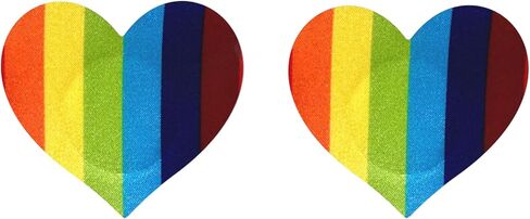 Rainbow Pride Heart Pasties - PASTIES PARTY - Fun Nipple Covers for Parties, Raves, Festivals, Disposable in Saudi Arabia