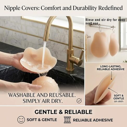 Nooshnips Nipple Covers for Women, Pasties with Lift, Reusable Silicone Sticky Nipple Covers, 3 Pairs Nipple Cover in Saudi Arabia