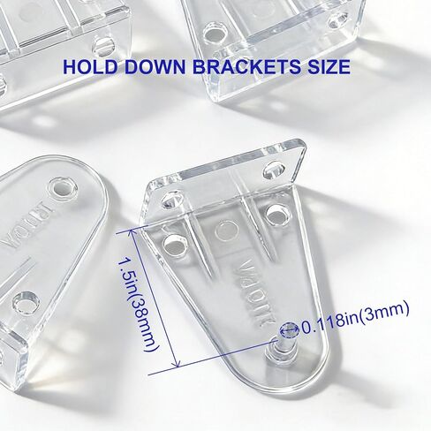 2 Inch Hold Down Brackets, Clear Plastic Blinds Bottom Rail Hold Clips Replacement Blind Parts with Install Screws for Horizontal Blinds Shades Window Doors (4 Pack ) in Saudi Arabia