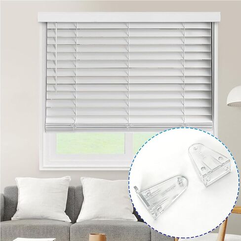 2 Inch Hold Down Brackets, Clear Plastic Blinds Bottom Rail Hold Clips Replacement Blind Parts with Install Screws for Horizontal Blinds Shades Window Doors (4 Pack ) in Saudi Arabia