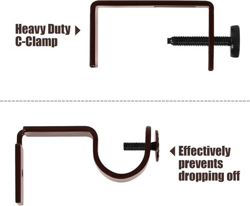 Outside Mounted Blinds Curtain Rod Bracket Attachment No Drill No Tool Required Fit for 1.3-2 inches Rectangle Headrail (Patent Depending) in Kuwait