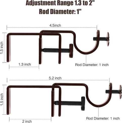 Outside Mounted Blinds Curtain Rod Bracket Attachment No Drill No Tool Required Fit for 1.3-2 inches Rectangle Headrail (Patent Depending) in Kuwait