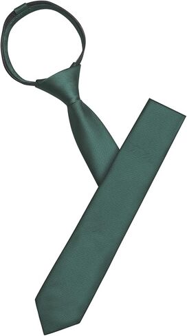 Pre-Tied Ties Solid Color Necktie, 2.35" Adjustable Zipper Black Ties for Men, Skinny Tie for Business, Wedding in Kuwait