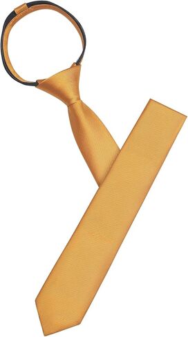 Pre-Tied Ties Solid Color Necktie, 2.35" Adjustable Zipper Black Ties for Men, Skinny Tie for Business, Wedding in Kuwait