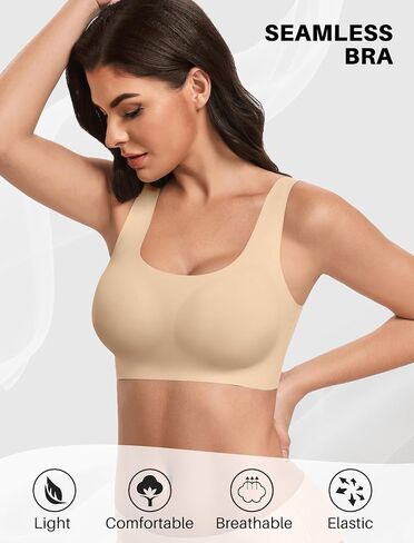 Avidlove Bras for Women Comfy Pullover Wireless Seamless Bralettes No Underwire T Shirt Wirefree Wide Straps Sleep Bra Nude in Saudi Arabia