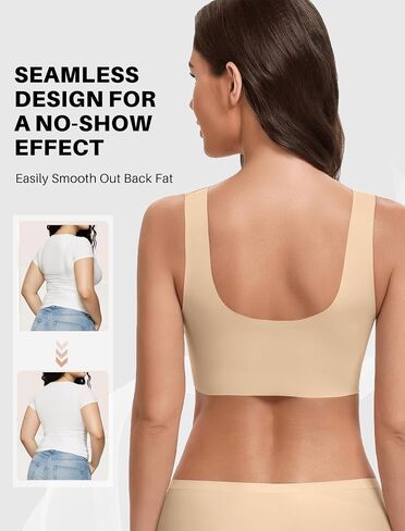 Avidlove Bras for Women Comfy Pullover Wireless Seamless Bralettes No Underwire T Shirt Wirefree Wide Straps Sleep Bra Nude in Saudi Arabia
