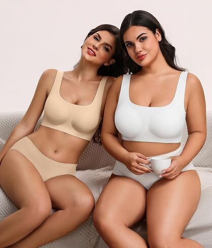 Avidlove Bras for Women Comfy Pullover Wireless Seamless Bralettes No Underwire T Shirt Wirefree Wide Straps Sleep Bra Nude in Saudi Arabia