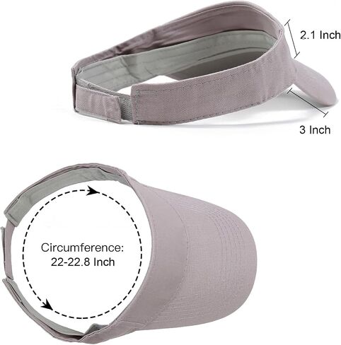 Sport Sun Visor Hats Adjustable Empty Top Baseball Cap Cotton Ball Caps for Women and Men Grey in Kuwait