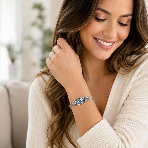 Dynamic QR Code Medical Alert Bracelet for Women Men Scan to Update Medical Info No Medical Info Needed at Checkout Double Layer Stainless Steel Chain Emergency ID Bracelet with Double Lobster Clasp in Kuwait