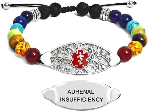 Medical Alert Bracelets for Women Men Adjustable Personalized Bead Medic ID Tag Bracelet with Engraved Medical Jewelry for Adults in Saudi Arabia