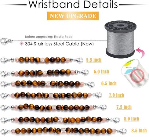 Personalized Medical Alert Bracelets for Women and Men - Free Engraving Emergency ID Bracelets With Interchangeable Beaded Chain and Stainless Steel Tags in Saudi Arabia