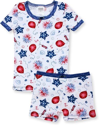 Esme Girl's 0822SF93798 Short Sleeve Shorts Set Size 3 4 5 6 7 8 10 12 14 16 Pink in Kuwait