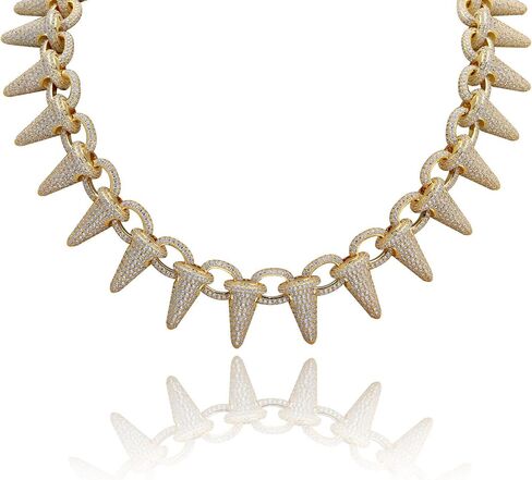 LC8 Jewelry Men Hip Hop Luxury Punk Rivet Creative Bracelet and Necklace Micro-Pave Simulated Diamond Iced Out 18K Gold Silver Plated Bracelet and Necklace in Saudi Arabia