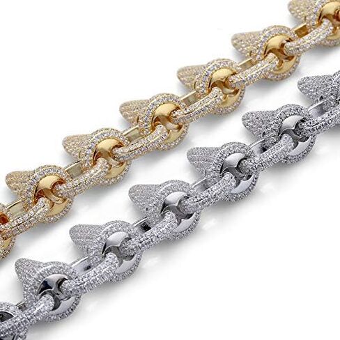 LC8 Jewelry Men Hip Hop Luxury Punk Rivet Creative Bracelet and Necklace Micro-Pave Simulated Diamond Iced Out 18K Gold Silver Plated Bracelet and Necklace in Saudi Arabia