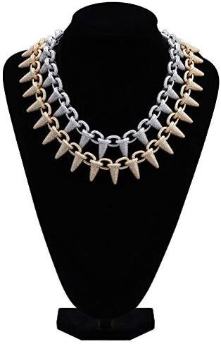 LC8 Jewelry Men Hip Hop Luxury Punk Rivet Creative Bracelet and Necklace Micro-Pave Simulated Diamond Iced Out 18K Gold Silver Plated Bracelet and Necklace in Saudi Arabia
