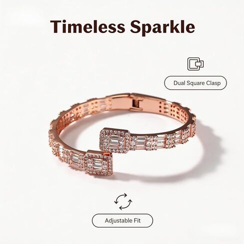 Solid Gold over S925 Sterling Silver Contrast-Tone Open Bangle for Men, with Crisscross Moissanite Setting, Bold Accessory for Contrast Outfits in Kuwait