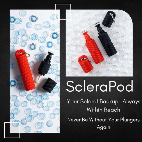 ScleraPod Contact Lens Plunger Case Keychain (2 Pack) – Portable Holder for Scleral Lens Insertion & Removal Tools, Travel Storage Capsule for Contact Lens Care (Red & Black) in Saudi Arabia
