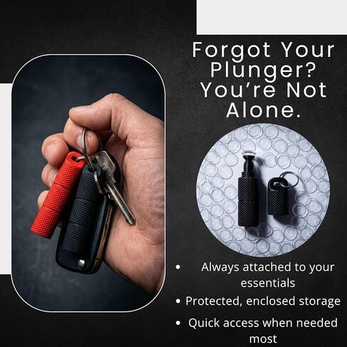 ScleraPod Contact Lens Plunger Case Keychain (2 Pack) – Portable Holder for Scleral Lens Insertion & Removal Tools, Travel Storage Capsule for Contact Lens Care (Red & Black) in Saudi Arabia
