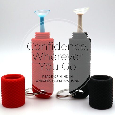 ScleraPod Contact Lens Plunger Case Keychain (2 Pack) – Portable Holder for Scleral Lens Insertion & Removal Tools, Travel Storage Capsule for Contact Lens Care (Red & Black) in Saudi Arabia