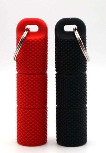 ScleraPod Contact Lens Plunger Case Keychain (2 Pack) – Portable Holder for Scleral Lens Insertion & Removal Tools, Travel Storage Capsule for Contact Lens Care (Red & Black) in Kuwait
