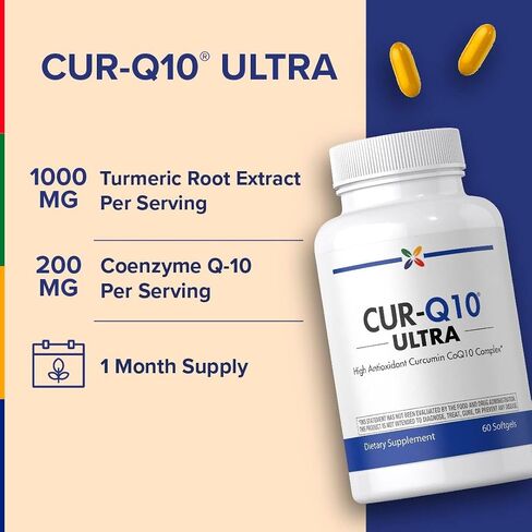 Stop Aging Now - Curcumin CoQ10 Complex - with Turmeric Root Extract - Antioxidant & Cardiovascular Support - 60 Softgels in Saudi Arabia