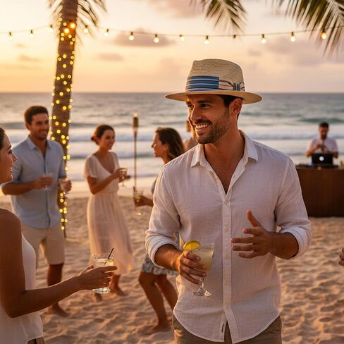 Mens Summer Straw Fedoras Wide Brim Beach Sun Hats in Saudi Arabia