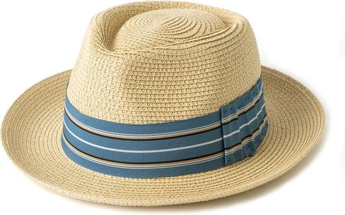 Mens Summer Straw Fedoras Wide Brim Beach Sun Hats in Saudi Arabia